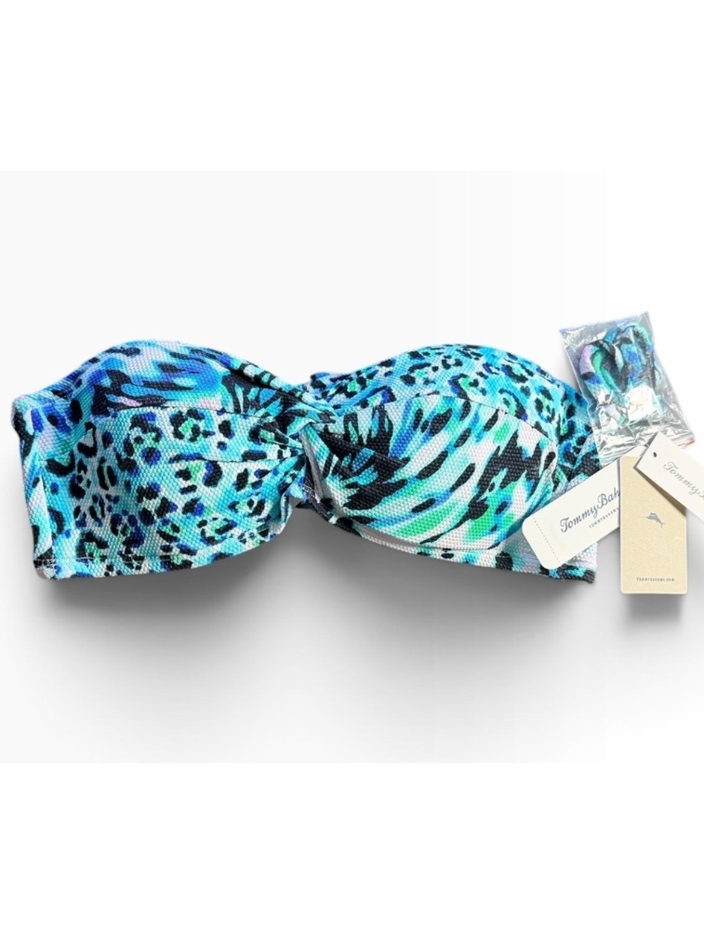 TOMMY BAHAMA island cays monarch bandeau bikini swim top size XXS $99 NWT